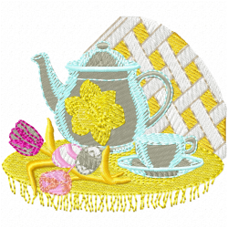 Teapots Embroidery Design 3